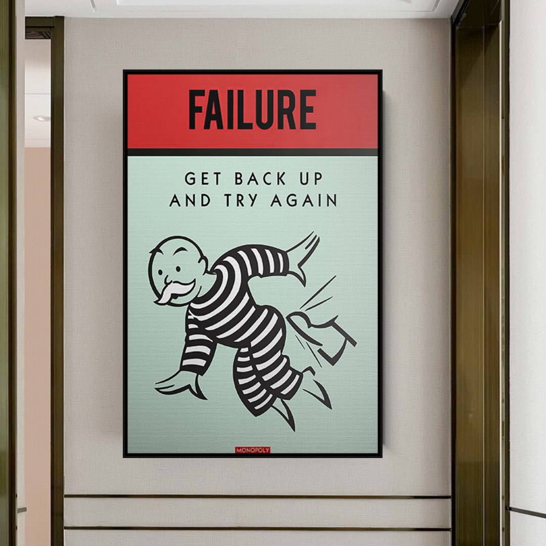 Art mural sur toile « Try Again » de Monopoly