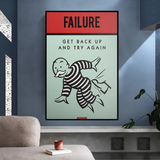 Art mural sur toile « Try Again » de Monopoly