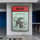 Art mural sur toile « Try Again » de Monopoly