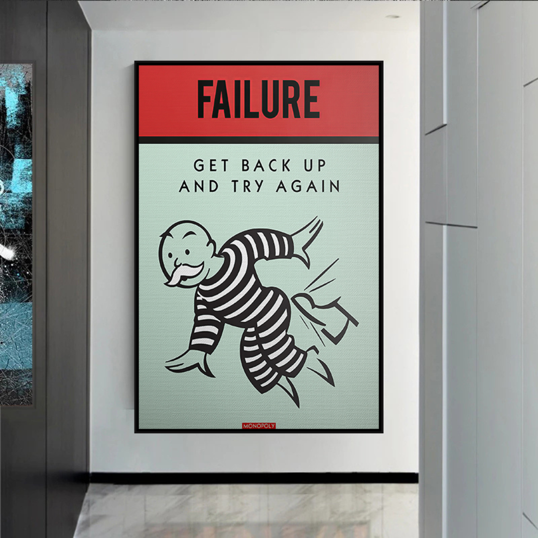 Art mural sur toile « Try Again » de Monopoly