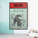 Art mural sur toile « Try Again » de Monopoly