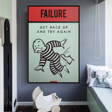 Art mural sur toile « Try Again » de Monopoly