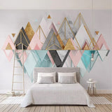 Papier peint triangle géométrique de montagnes pour la décoration murale à la maison