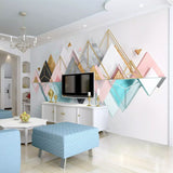 Mountains Geometric Triangle Wallpaper for Home Wall Decor