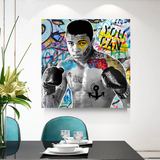 Muhammad Ali Boxer Graffiti Art mural sur toile 