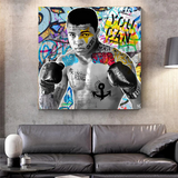 Muhammad Ali Boxer Graffiti Art mural sur toile 