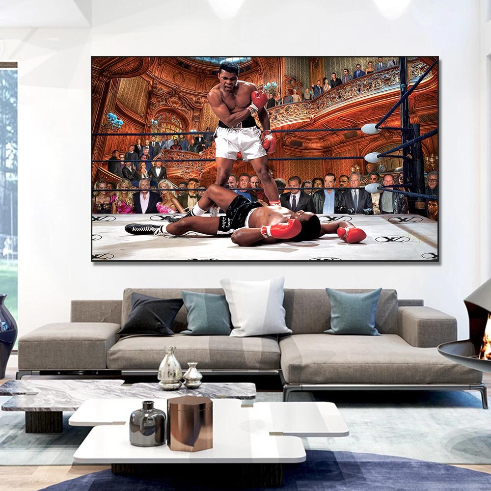 Muhammad Ali VS Liston Boxing Canvas Wall Art