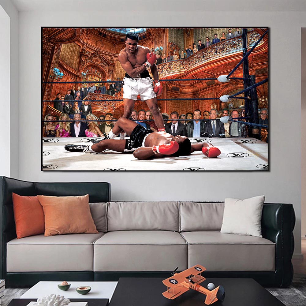 Muhammad Ali VS Liston Boxing Canvas Wall Art