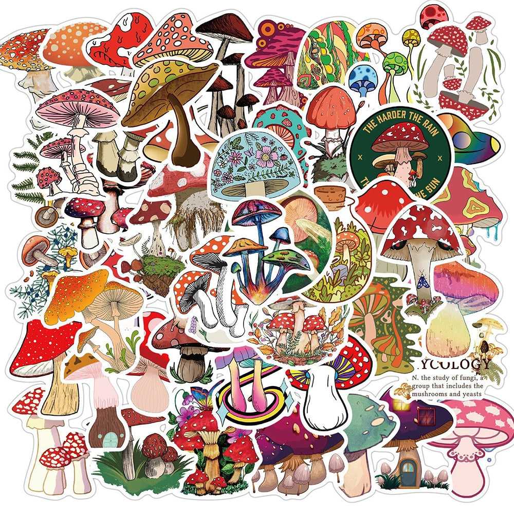 Mushroom Plant Stickers Pack | Famous Bundle Stickers | Waterproof Bundle Stickers