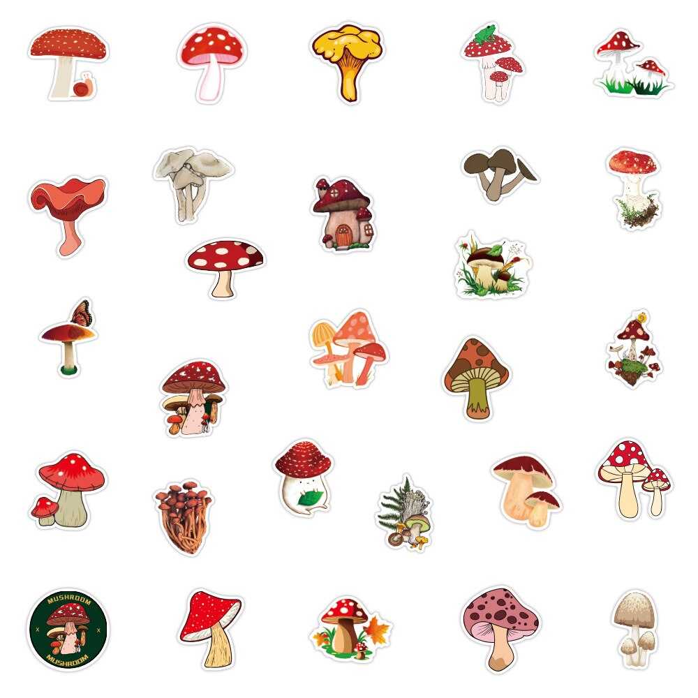 Plant Mushroom Stickers Laptop Guitar Luggage Skateboard Car Waterproof Graffiti Sticker Funny Decal