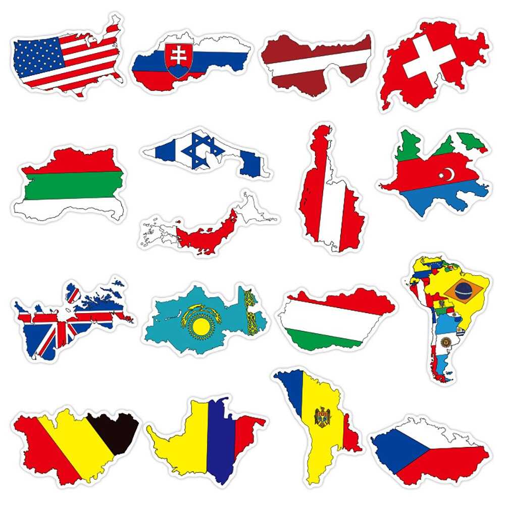 Country National Flag Stickers Pack | Famous Bundle Stickers | Waterproof Bundle Stickers