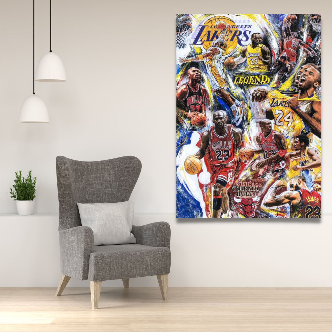 NBA Basketball Legend Teams Graffiti Poster - Canvas Painting Wall Art