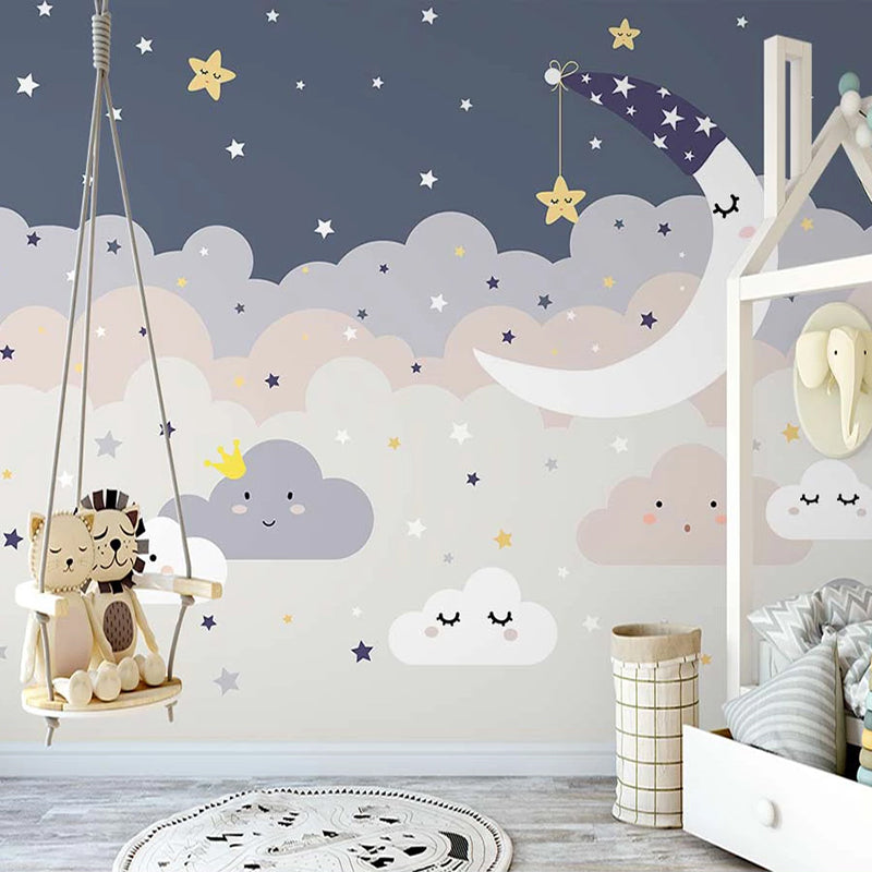 Nighty Night Moon Nursery Wallpaper - Transform Baby's Room