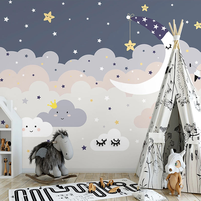 Nighty Night Moon Nursery Wallpaper - Transform Baby's Room