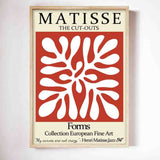 Nordic Abstract Art Matisse Poster Red Theme Canvas Wall Art