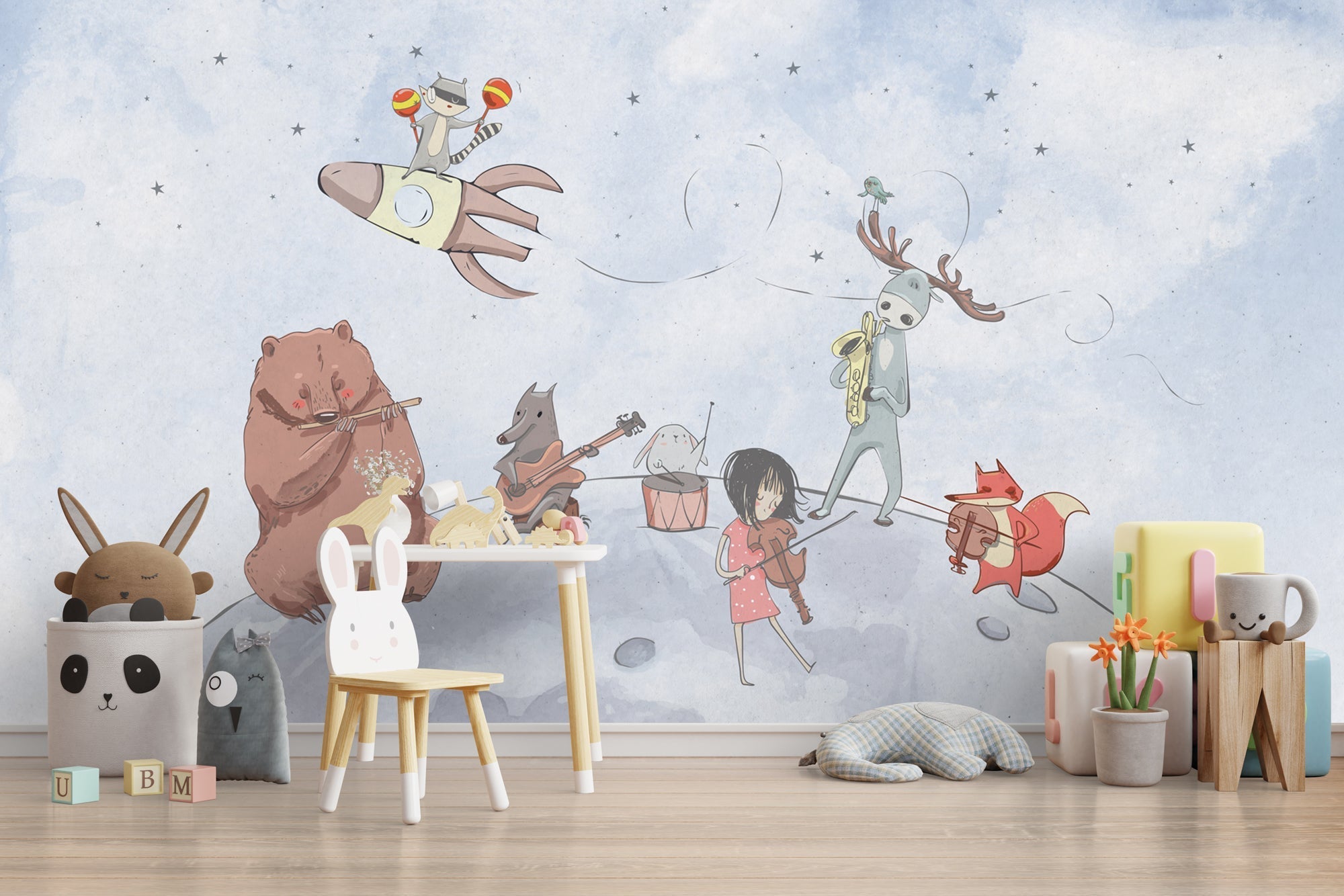 Nordic Animals Party - Kids Room Wallpaper Mural