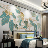 Nordic Golden Embossed Line Leaf Wallpaper for Home Wall Decor