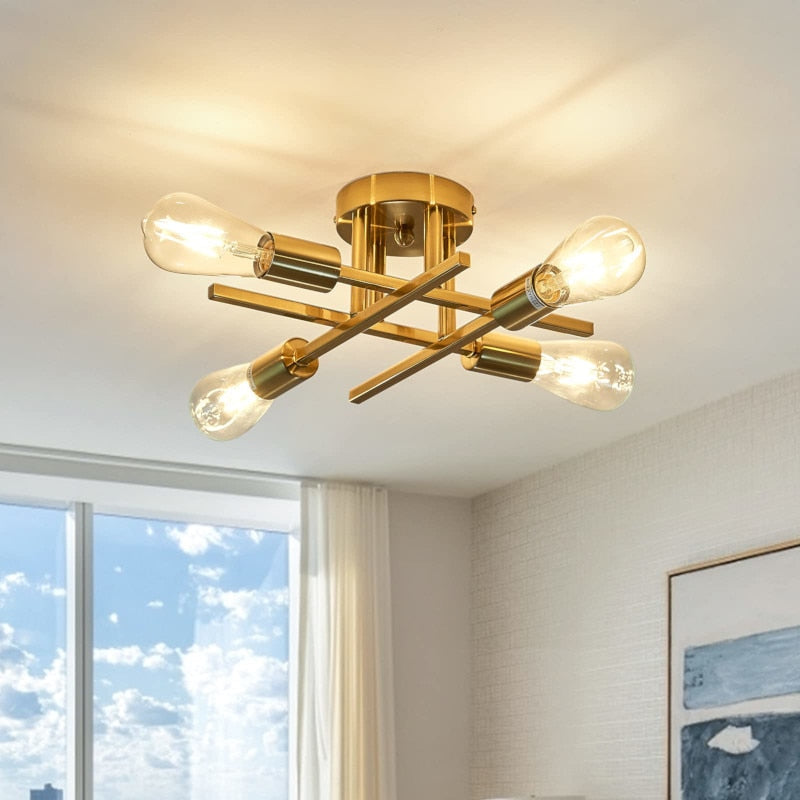Nordic Industrial Semi Flush Mount Ceiling Lamp