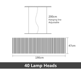 Скандинавская LED люстра - Черно-белое подвесное офисное освещение