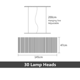 Скандинавская LED люстра - Черно-белое подвесное офисное освещение