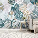 Nordic Tropical Plant Leaf Wallpaper for Home Wall Decor