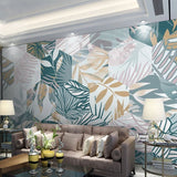 Nordic Tropical Plant Leaf Wallpaper for Home Wall Decor