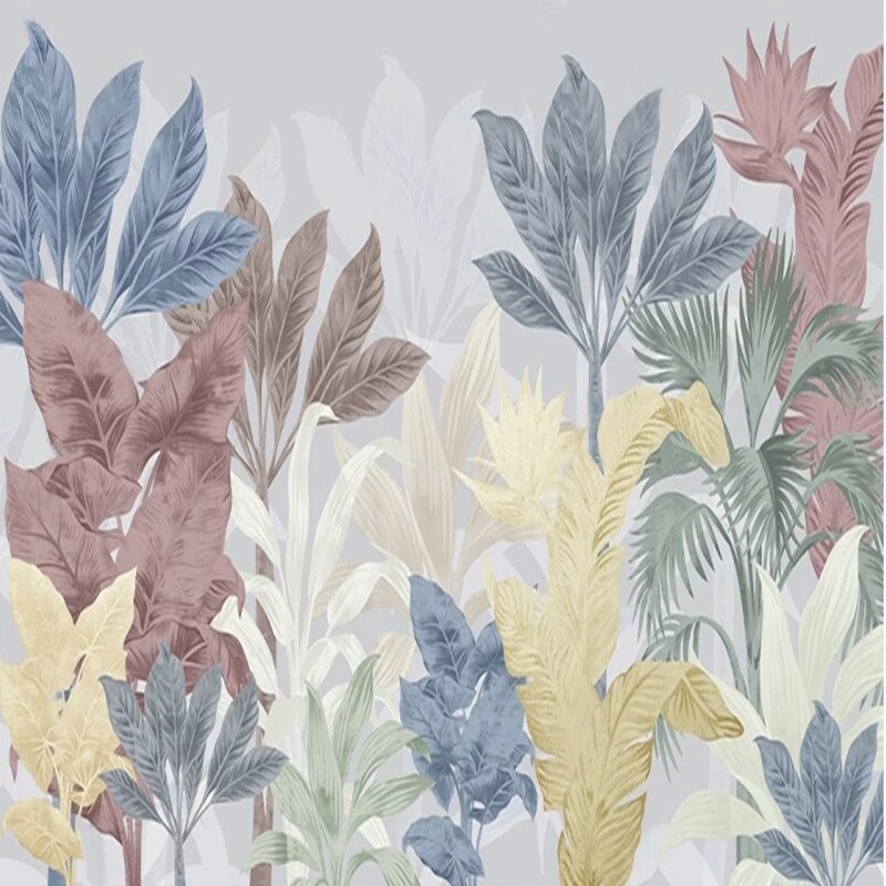 Nordic Tropical Plants Leaf Wallpaper Mural