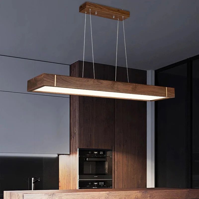 Oak Wood Slate Kitchen Island Lighting