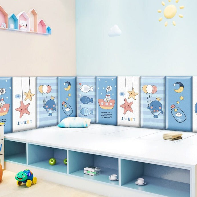 Coussins de sécurité rembourrés muraux Ocean Creatures pour enfants