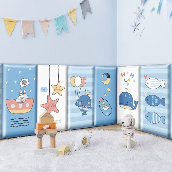 Coussins de sécurité rembourrés muraux Ocean Creatures pour enfants