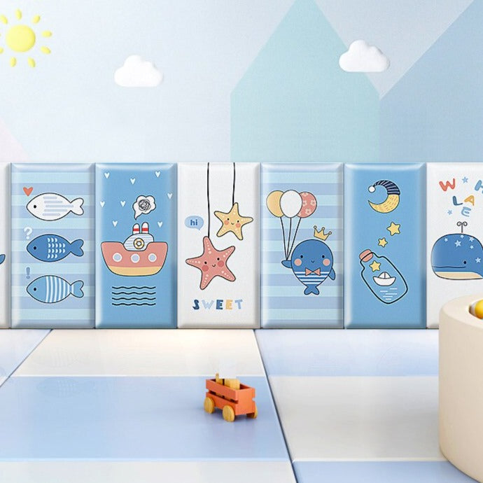 Coussins de sécurité rembourrés muraux Ocean Creatures pour enfants