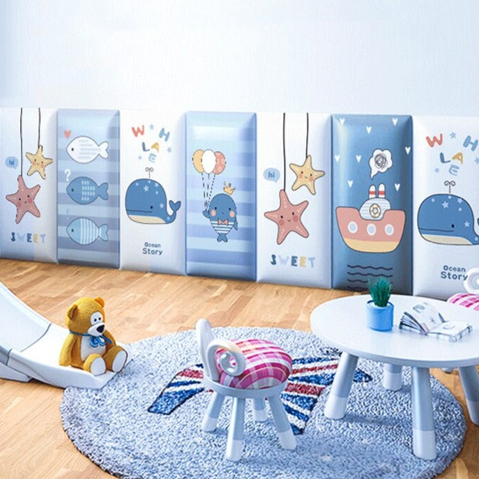 Coussins de sécurité rembourrés muraux Ocean Creatures pour enfants