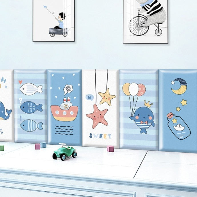 Coussins de sécurité rembourrés muraux Ocean Creatures pour enfants