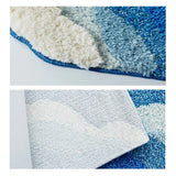 Ocean Wave Fluffy Blue Lines Rug