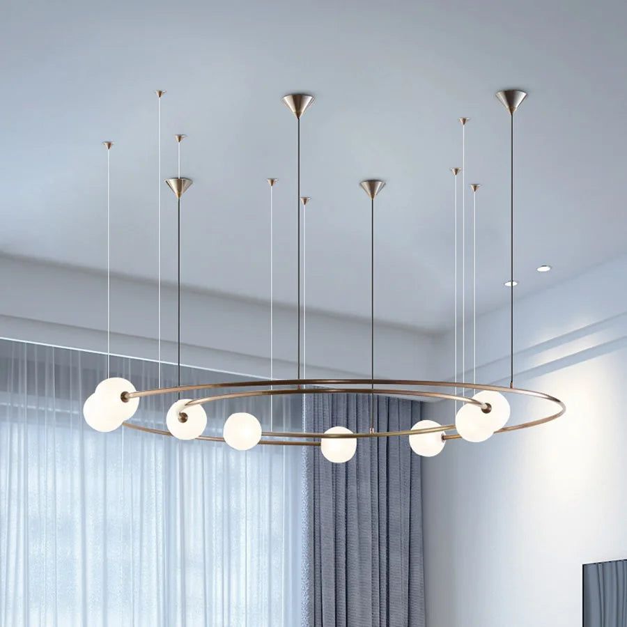 Orbit Glass Ball LED Pendant Chandelier