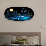 Oval Digital Wall Clock: Accurate Timekeeping Sleek Design