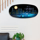 Horloge murale numérique ovale : chronométrage précis et design élégant