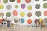 Pastel Polka Dots Kids Room Wallpaper Mural