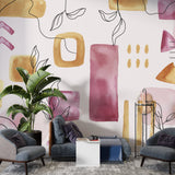 Pastel Shapes Wallpaper Mural Vibrant Wall Decor