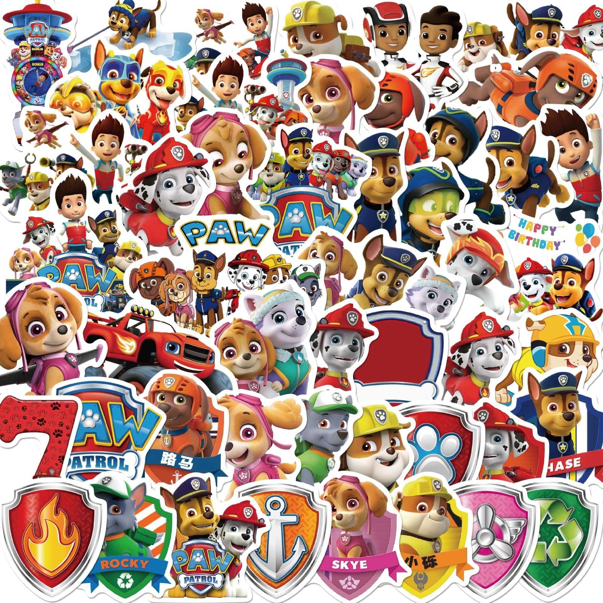 Anime PAW Patrol Dog Toy Stickers Pack | Famous Bundle Stickers | Waterproof Bundle Stickers