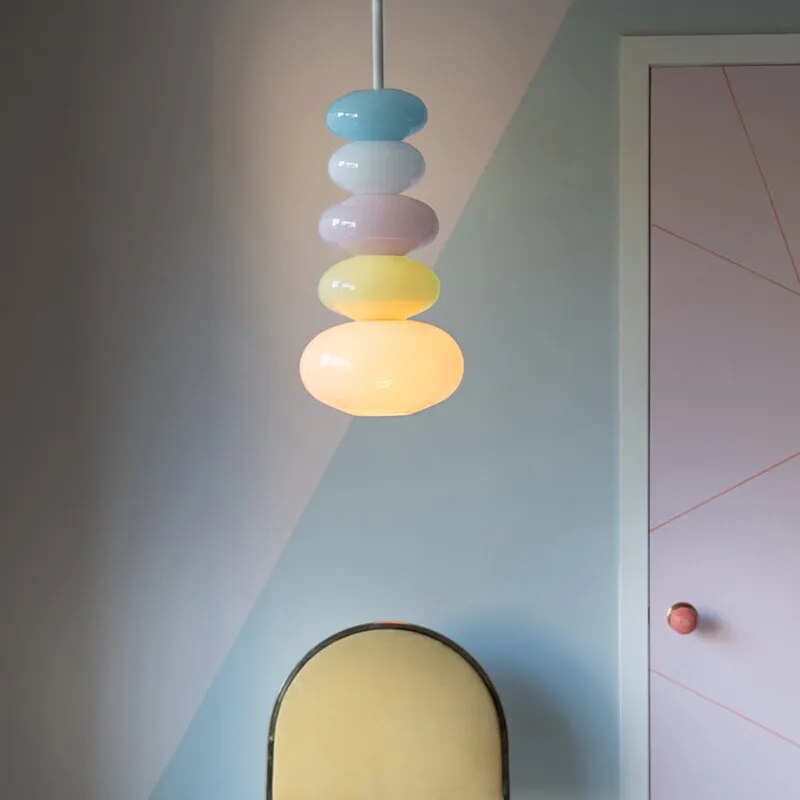 Lustre LED en verre de galets pour chambre d'enfant