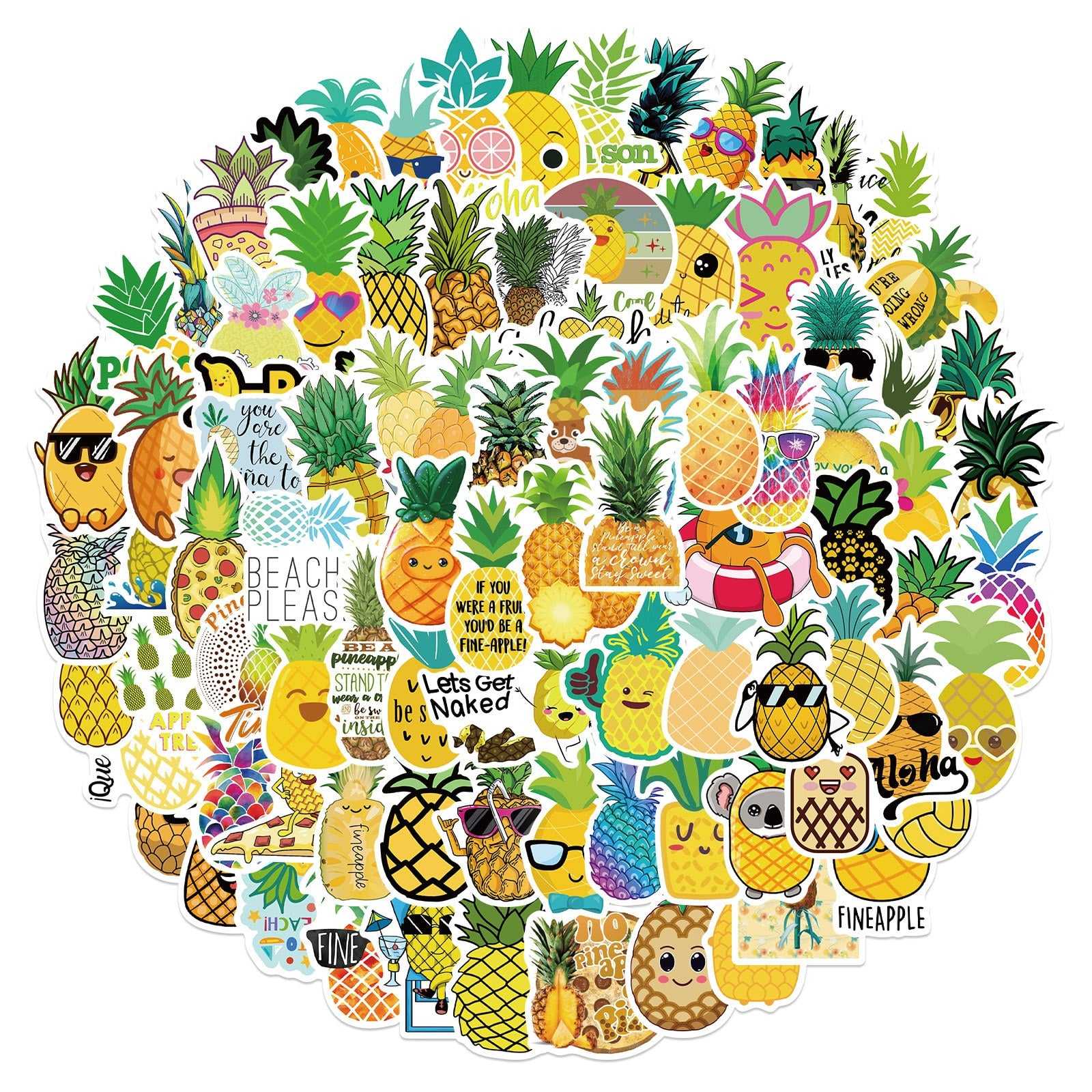 Pineapple Stickers Pack | Famous Bundle Stickers | Waterproof Bundle Stickers