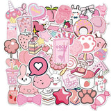 Pink Girl Stickers Pack | Famous Bundle Stickers | Waterproof Bundle Stickers