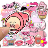 Pink Girl Stickers Pack | Famous Bundle Stickers | Waterproof Bundle Stickers