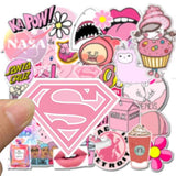 Pink Girl Stickers Pack | Famous Bundle Stickers | Waterproof Bundle Stickers