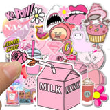 Pink Girl Stickers Pack | Famous Bundle Stickers | Waterproof Bundle Stickers