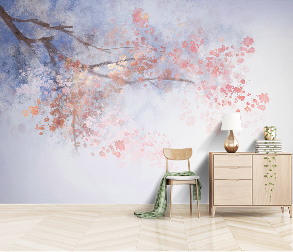 Pink Flower Branches Tree Wallpaper Murals