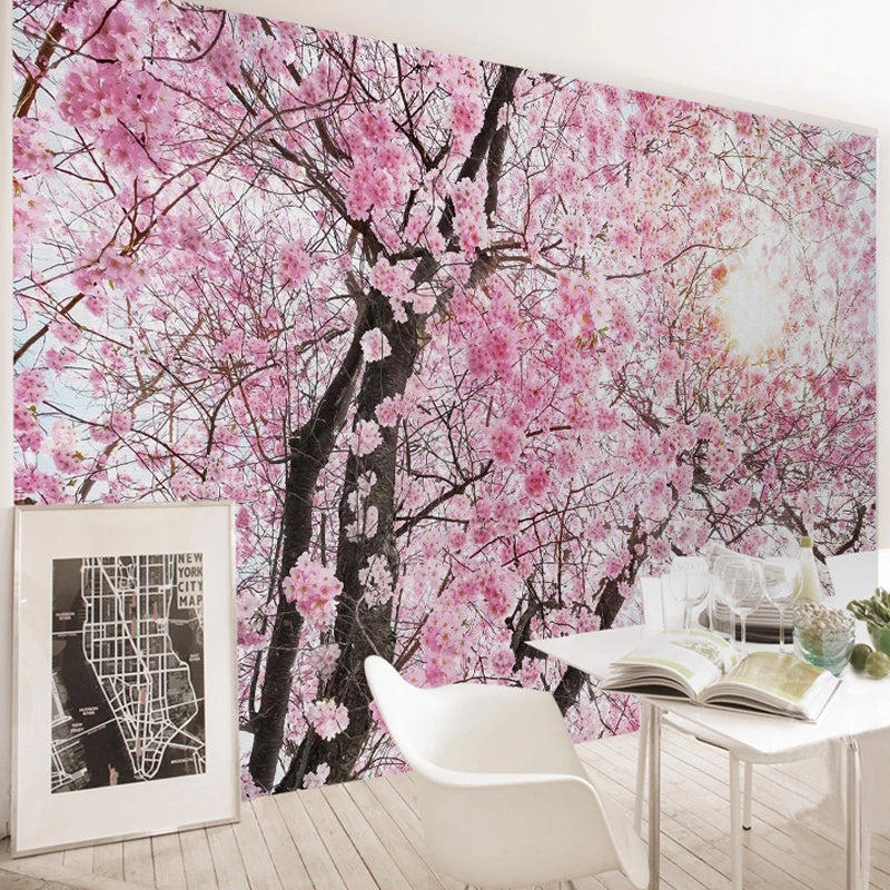 Pink Flowers Wallpaper Mural: Transform Your Space