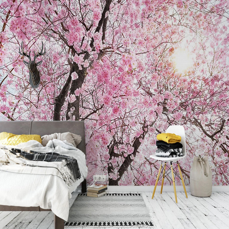 Pink Flowers Wallpaper Mural: Transform Your Space