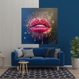 Pink Lips Graffiti Canvas Wall Art